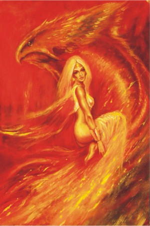 Pohlednice č.21 - Fénix; olej; 2015